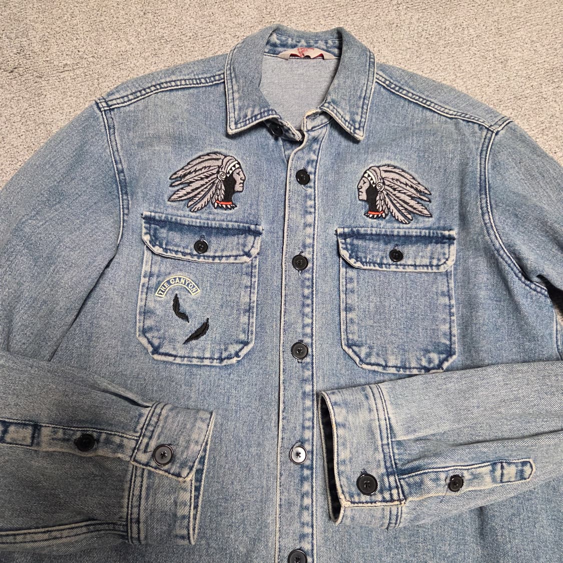 빈티지 인디언자수 데님셔츠 자켓 L-XL(100-105) 상품이미지3