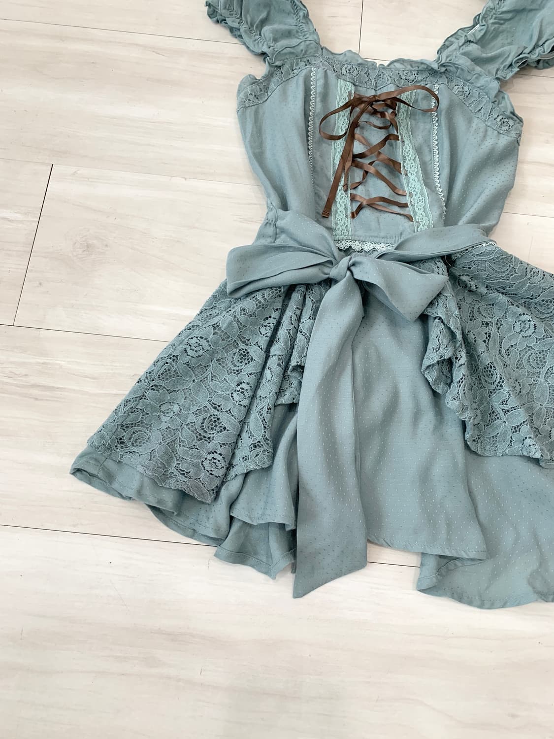 Emerald Mint Fairy Off-Shoulder Dress 상품이미지8