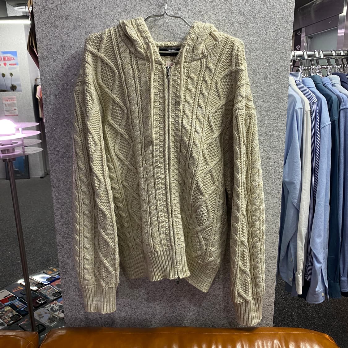 트릴리온 케이블 니트 후드 집업 B2996 상품이미지2