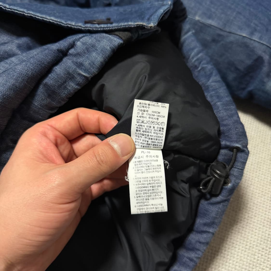 노스페이스 화이트라벨 700 데님 구스다운 패딩 상품이미지5