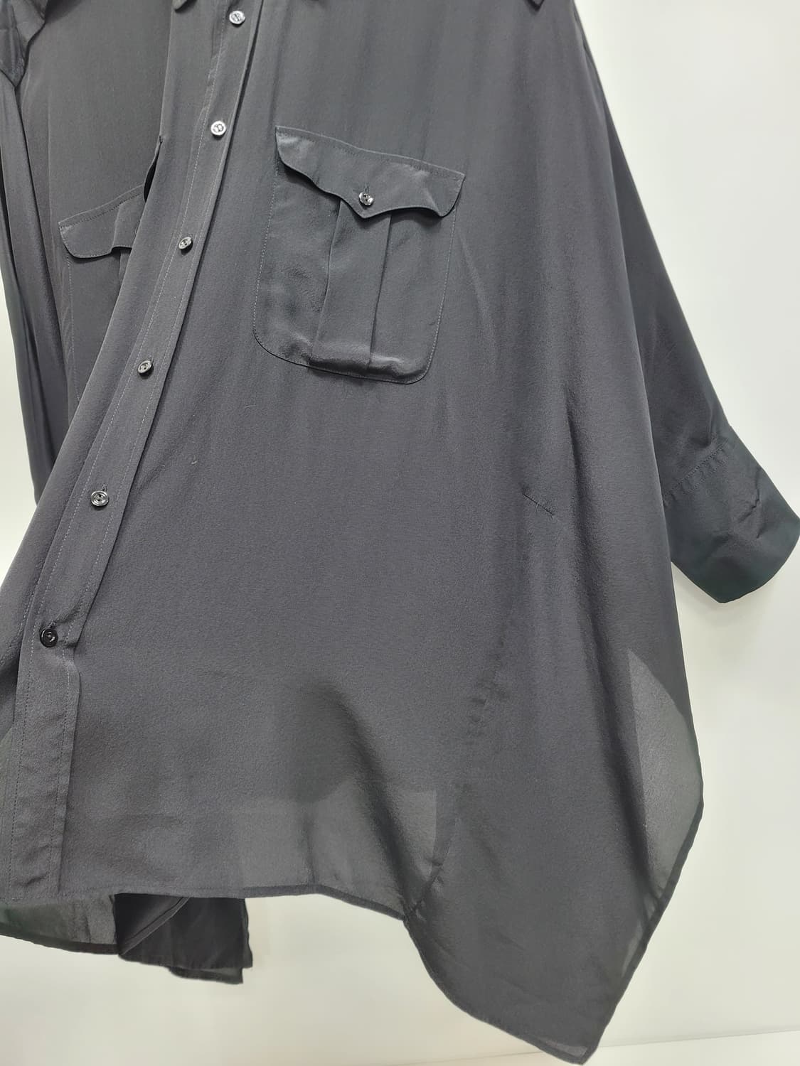 POLO 폴로랄프로렌 오버핏 실크 블라우스 셔츠 / 여 XS 블랙 상품이미지7