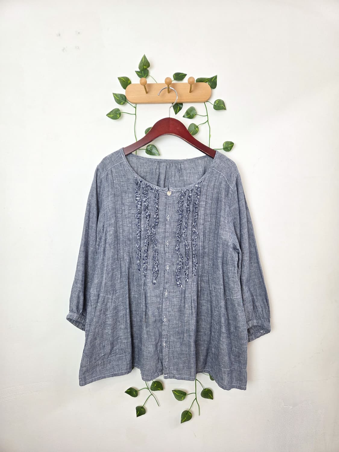 프릴 린넨 블라우스 상품이미지1