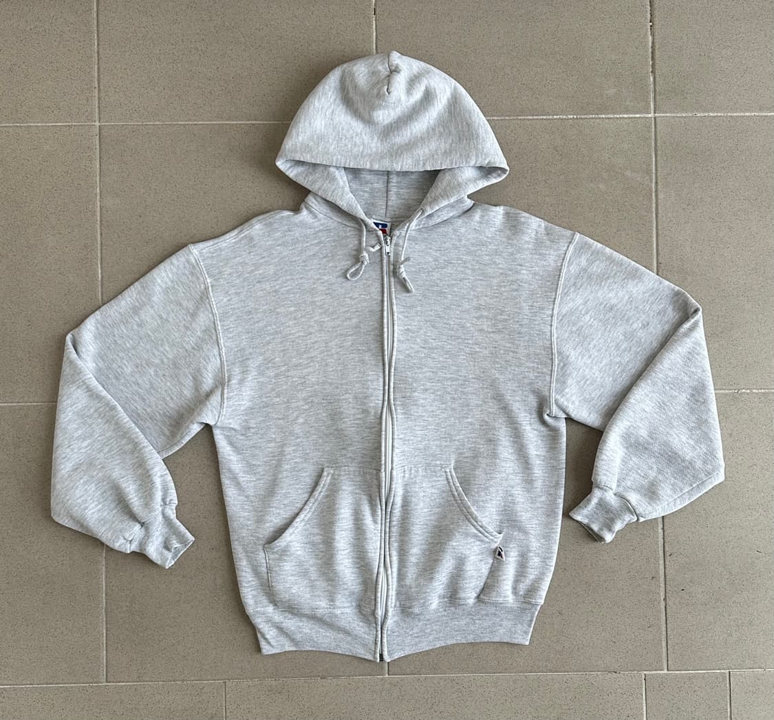 90s 빈티지 러셀 후드집업 그레이 M USA 상품이미지1