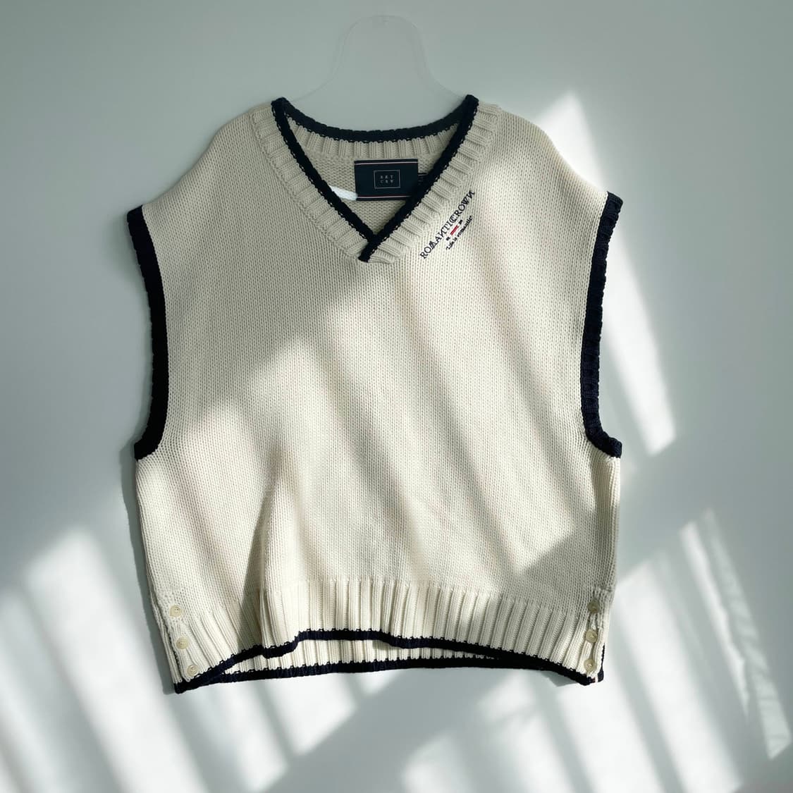 A2 로맨틱크라운 니트 베스트 아이보리 XL사이즈 상품이미지1