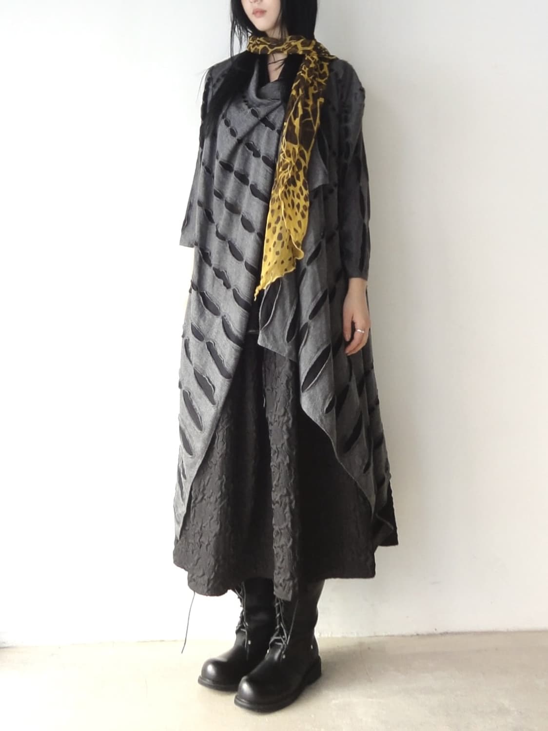 Leopard point scarf / yellow 상품이미지4