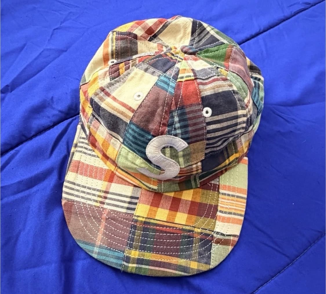 슈프림 패치워크 만드라스 S 로고 6-패널 캡 네이비 플래드 - 19SS 상품이미지1