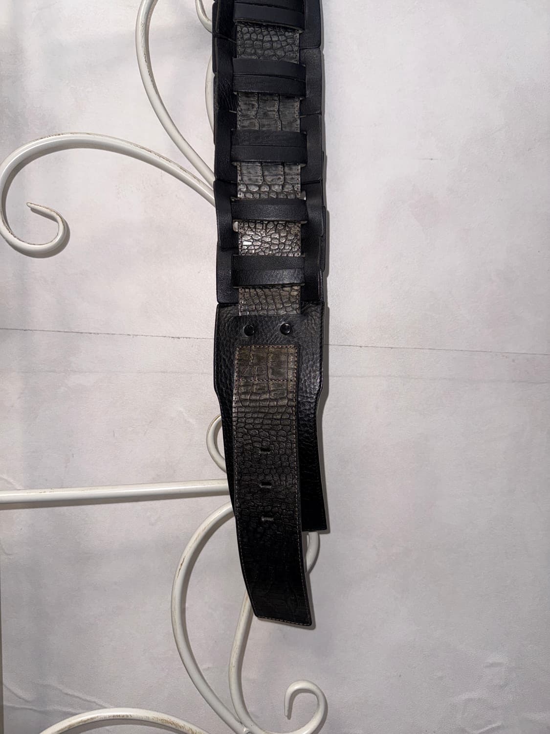 DEMOO black metallic python buckle belt  상품이미지6