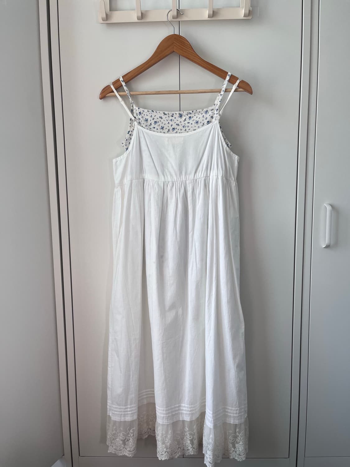 Earth music 얼스뮤직 레이스 레이어드 버튼 원피스 상품이미지8