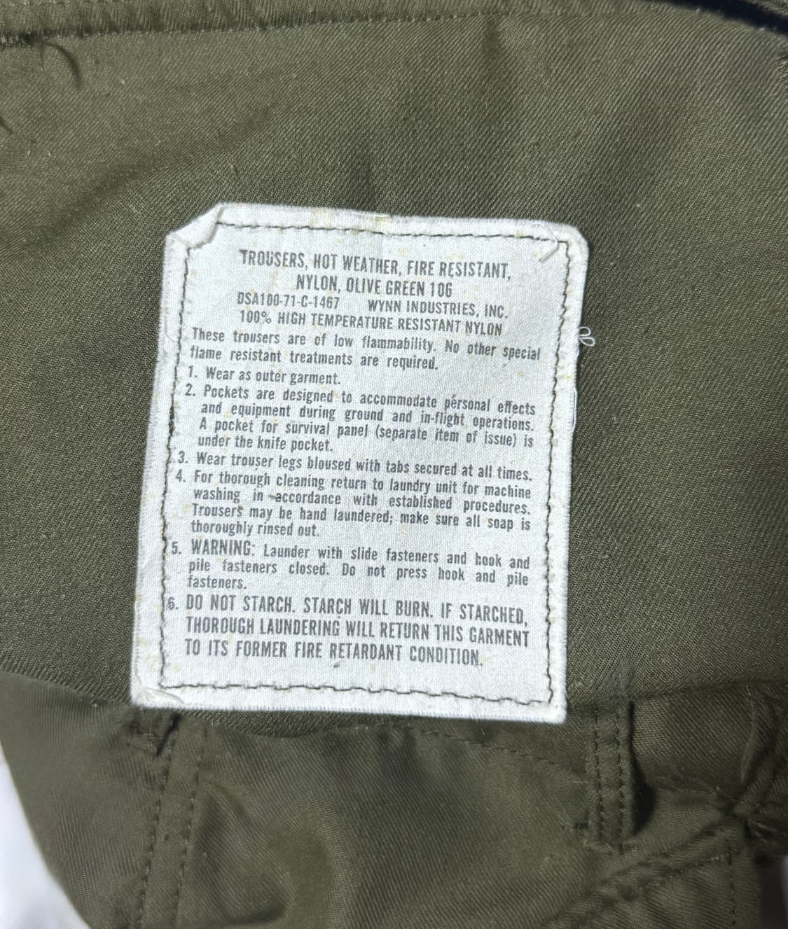 70s us army og 106 플라이트 팬츠 밀리터리 미군 베트남전 상품이미지10