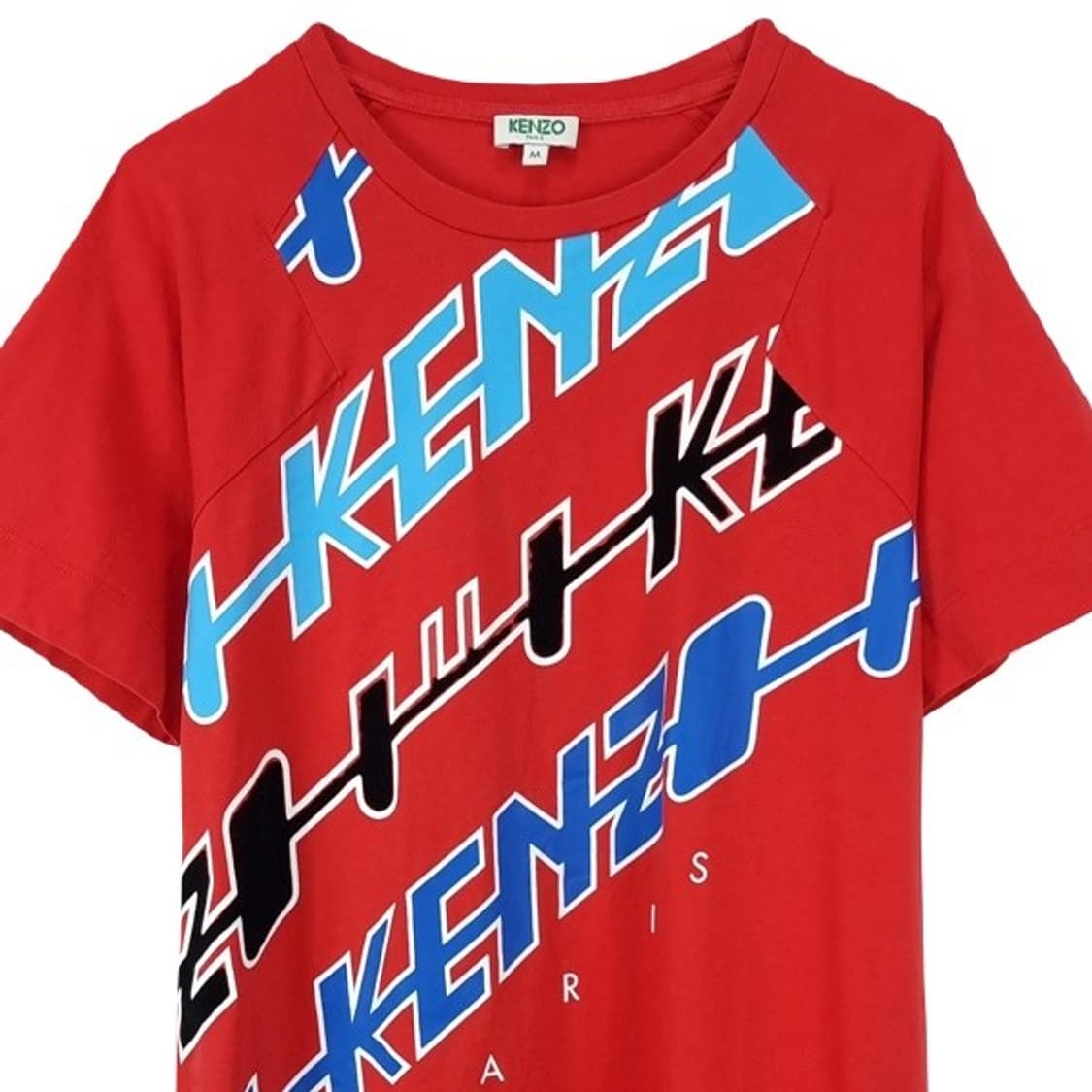 [겐조] 그래픽 프린팅 반팔 원피스 레드 P01630 상품이미지4