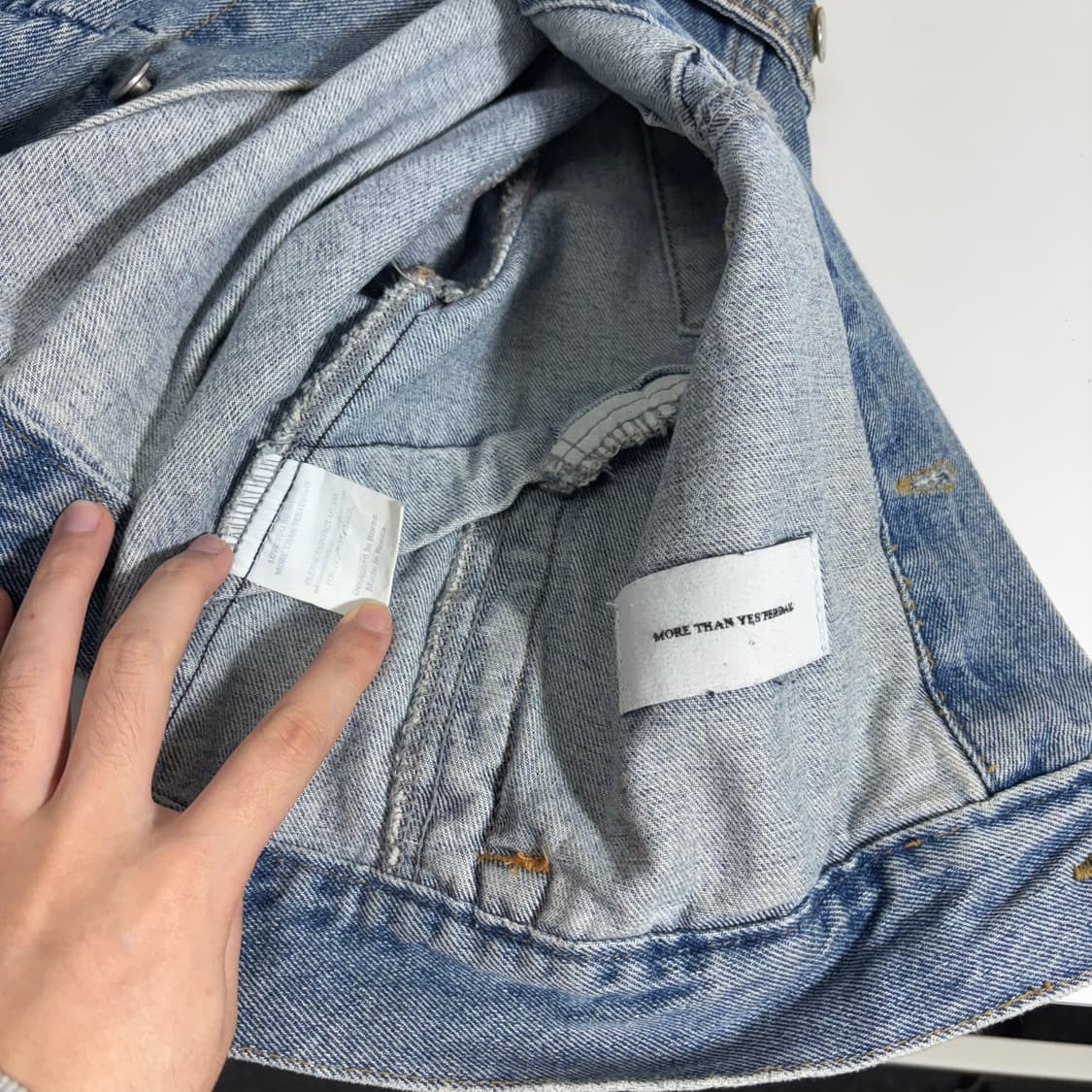 우먼OS 모어댄예스터데이 오버핏 크롭청자켓 데님자켓 상품이미지4