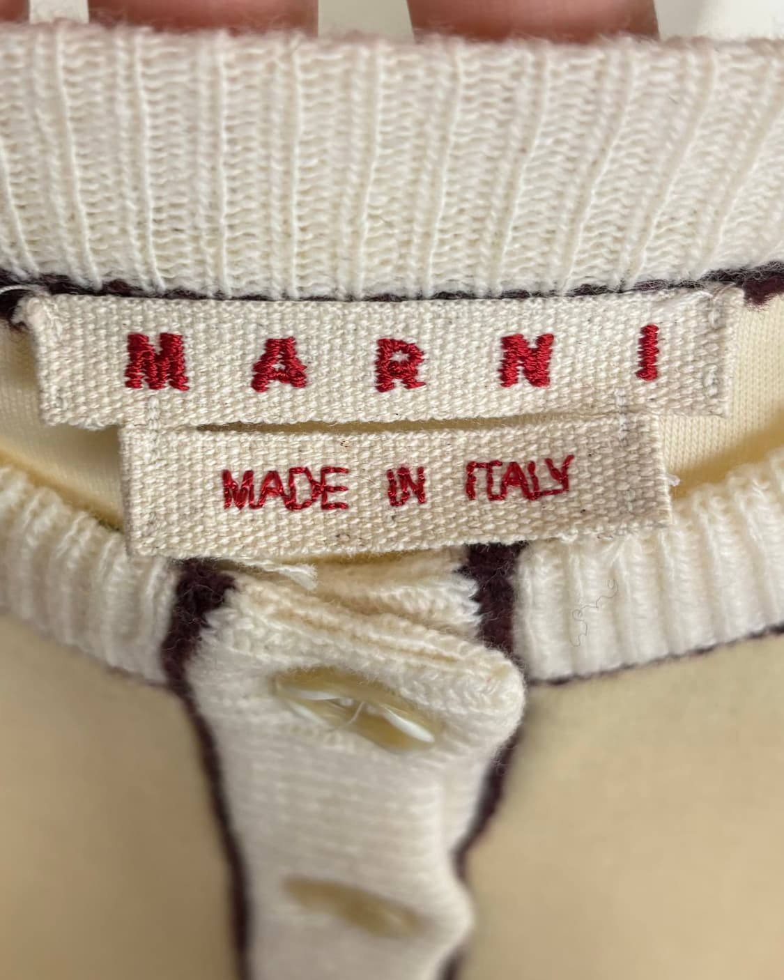 마르니 크림 베이지 크롭 니트 가디건 상품이미지7