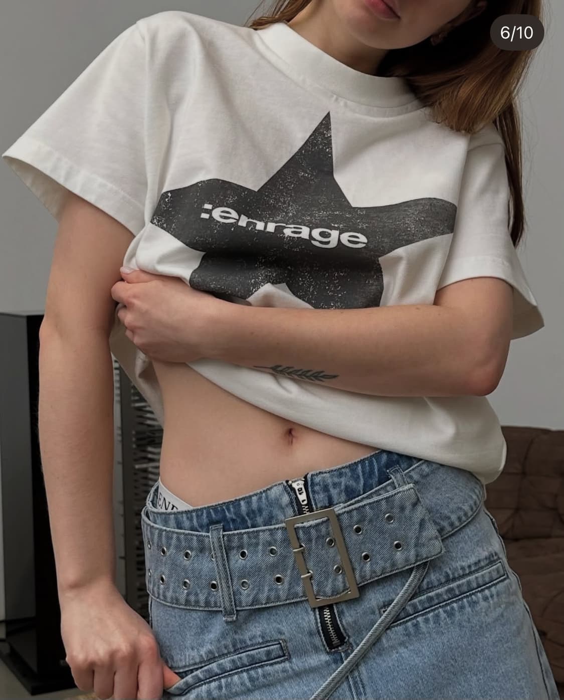 ENRAGE STAR 90S TEE - VINTAGE WHITE 상품이미지1