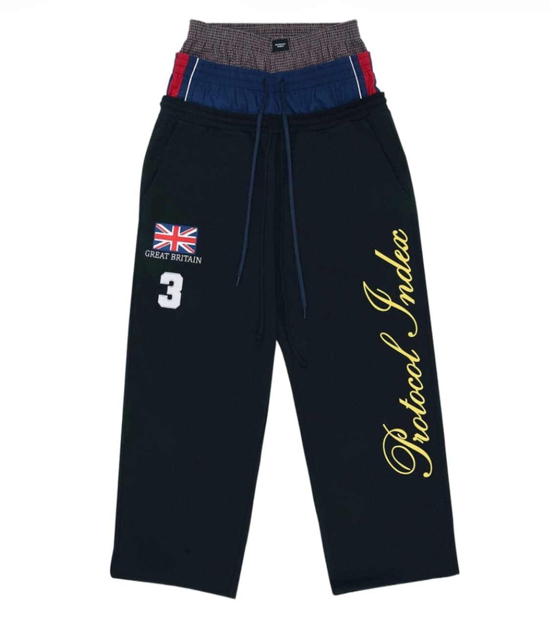 프로토콜 인덱스 3 레이어드 스웻 팬츠 블랙 3 사이즈 상품이미지1