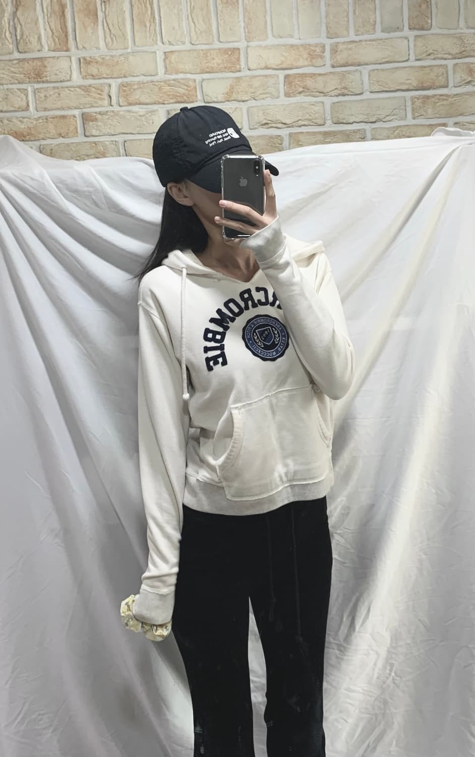 아베크롬비 후드티 ,XS,화이트 상품이미지2