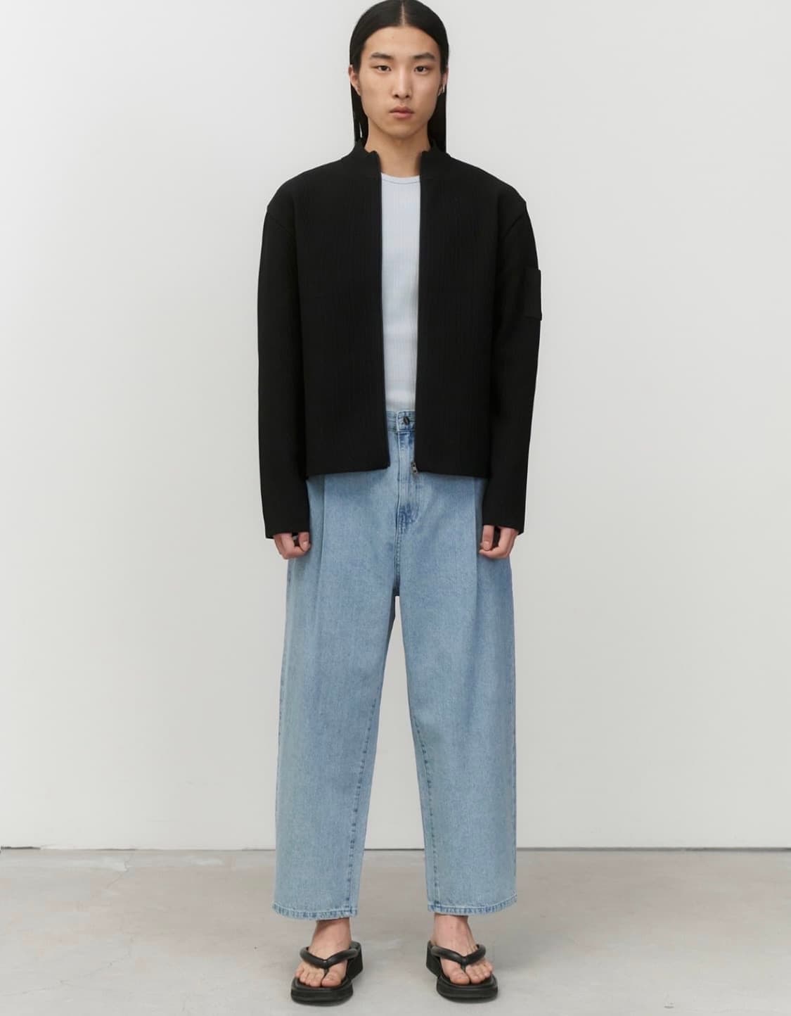 아모멘토 모크넥 가디건 블랙 상품이미지1