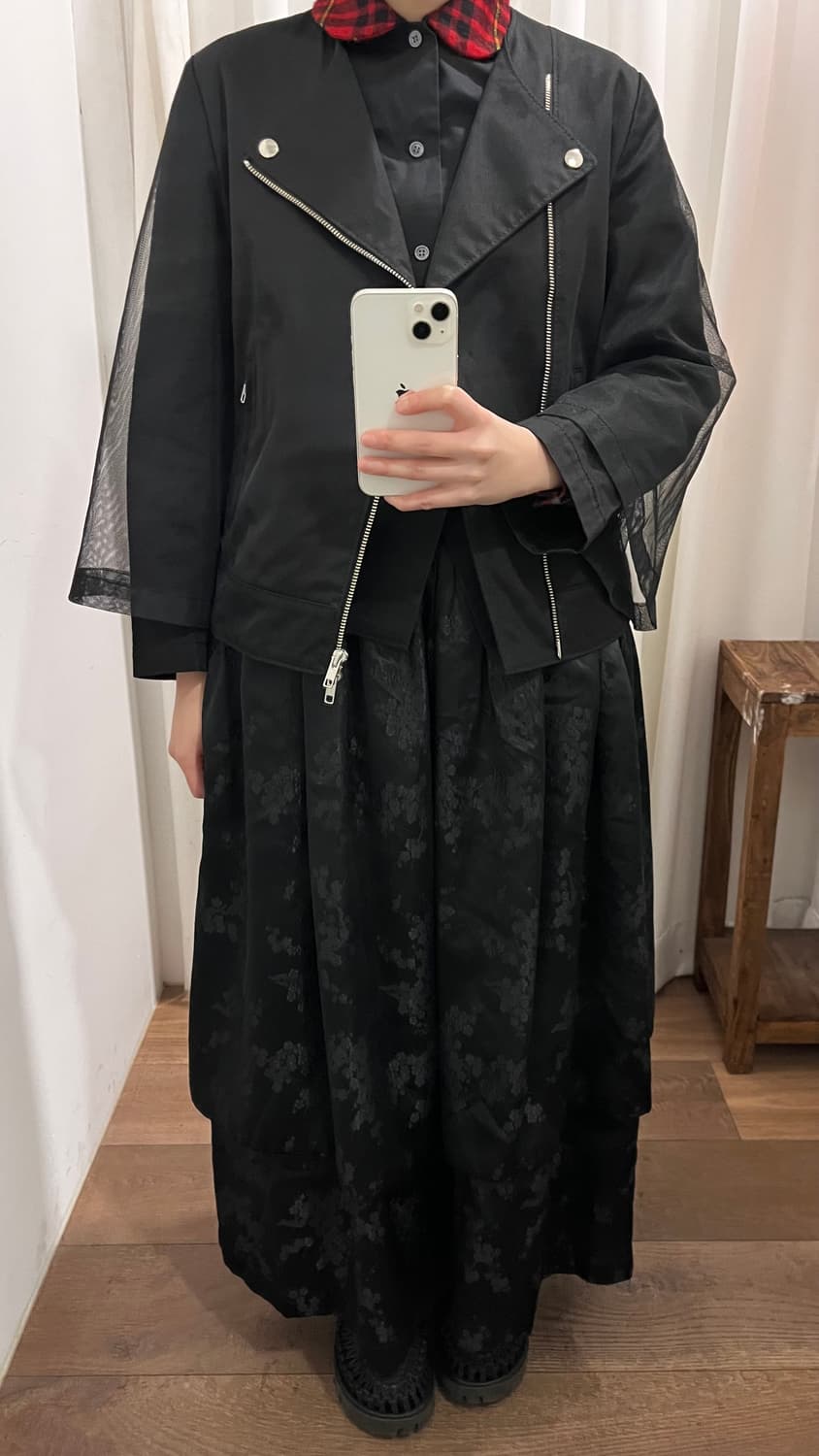 Tulle Layered Rider Jacket 상품이미지7