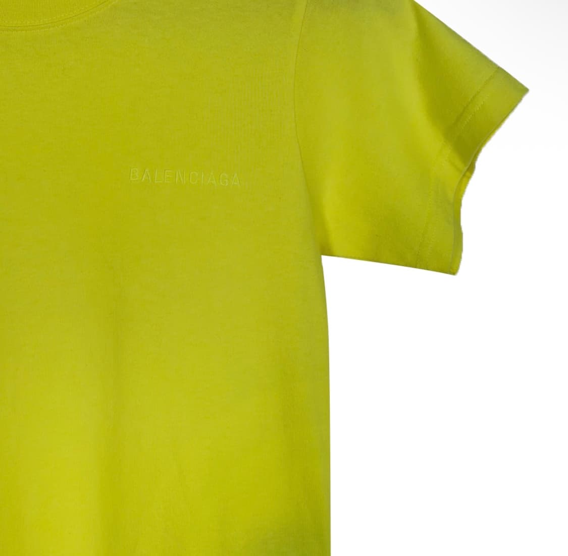 [XS] 발렌시아가 여성 자수 로고 백로고 반팔 티셔츠 형광 옐로우 상품이미지6