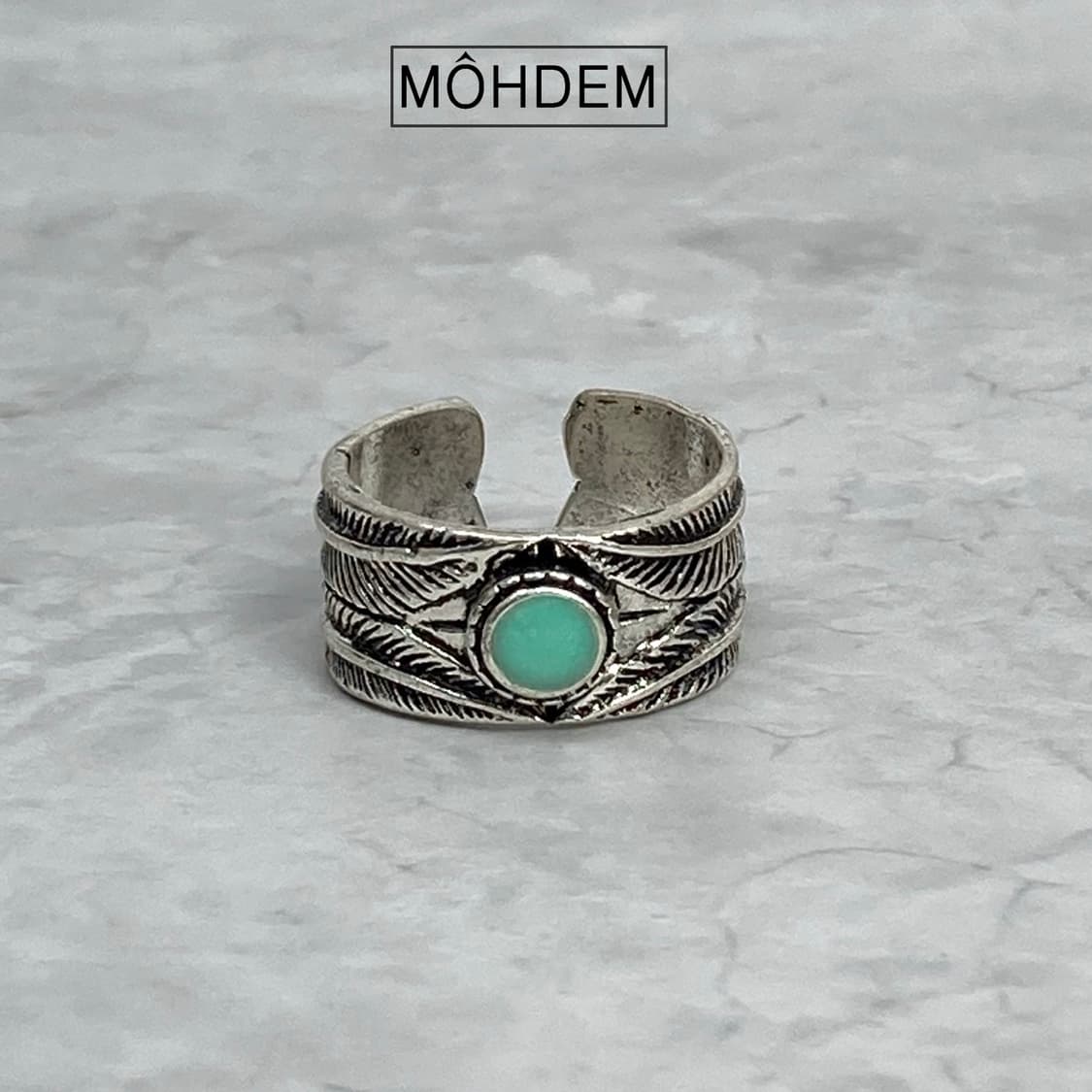 [Unisex] 깃털 빈티지 엔틱링 실버 반지 상품이미지3