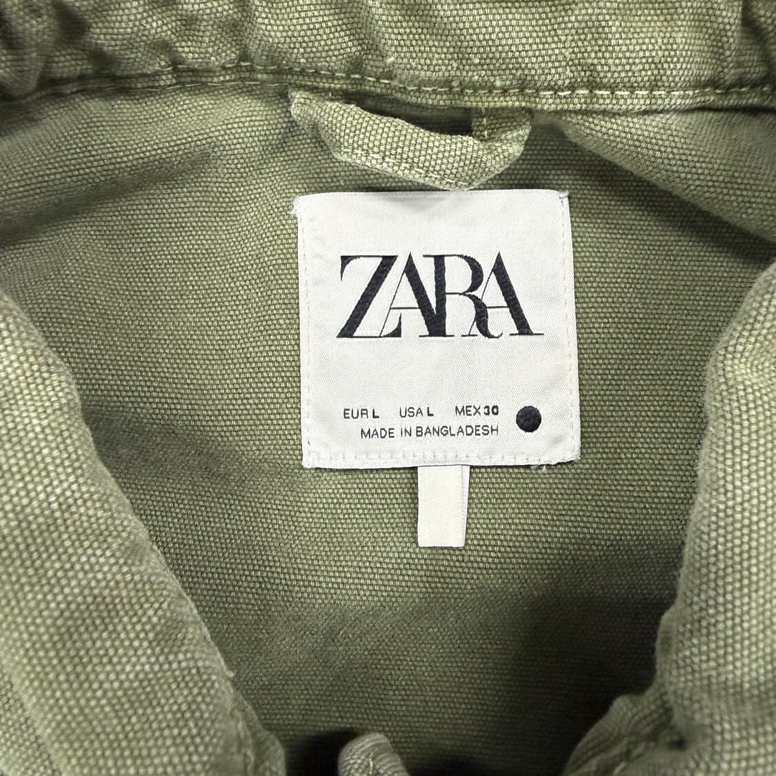 (L)자라 ZARA 페인팅 밀리터리 워크셔츠(올리브) 상품이미지2