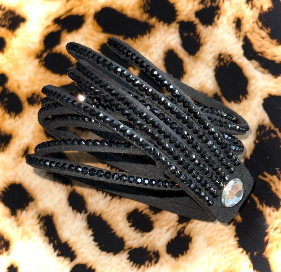 2way 시부야 갸루 펑크 emo 블랙 큐빅 초커 뱅글 팔찌 상품이미지1