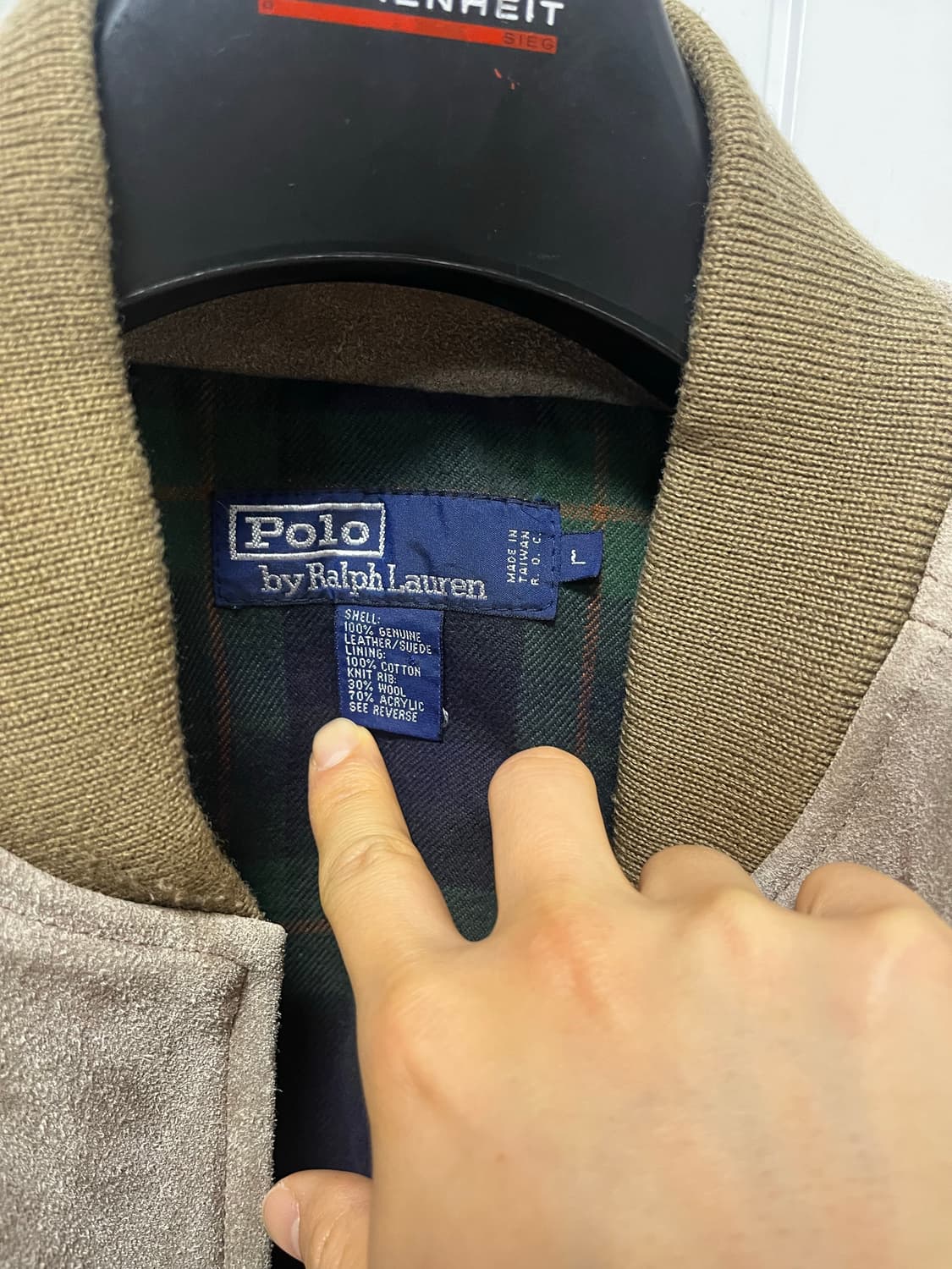 90s 빈티지 폴로 스웨이드 봄버 자켓(105~110) 상품이미지3