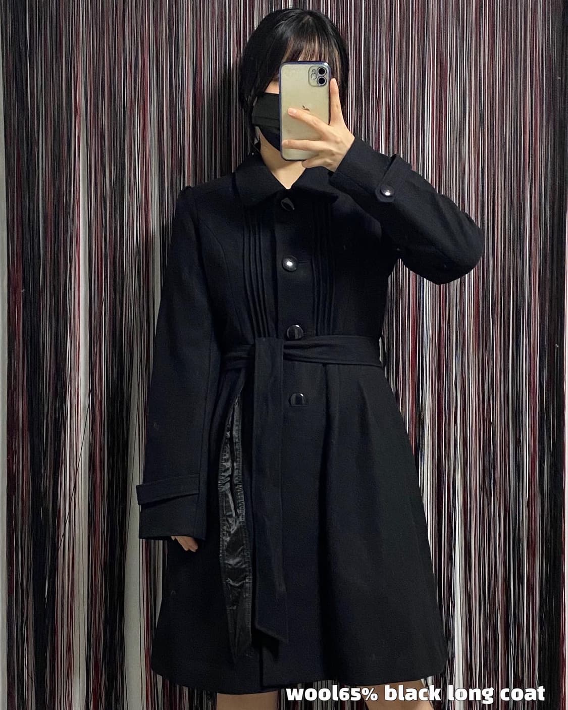 (Japan)울65% 블랙 롱코트 ✔️𝙎𝙞𝙯𝙚  상품이미지1