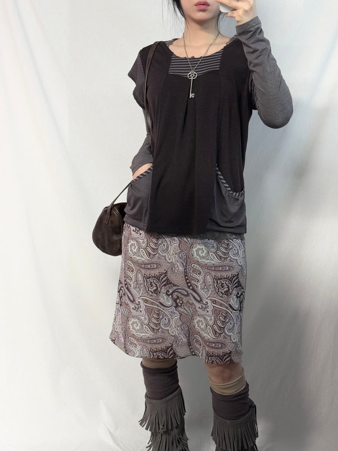 페이즐리 패턴 스커트 상품이미지4