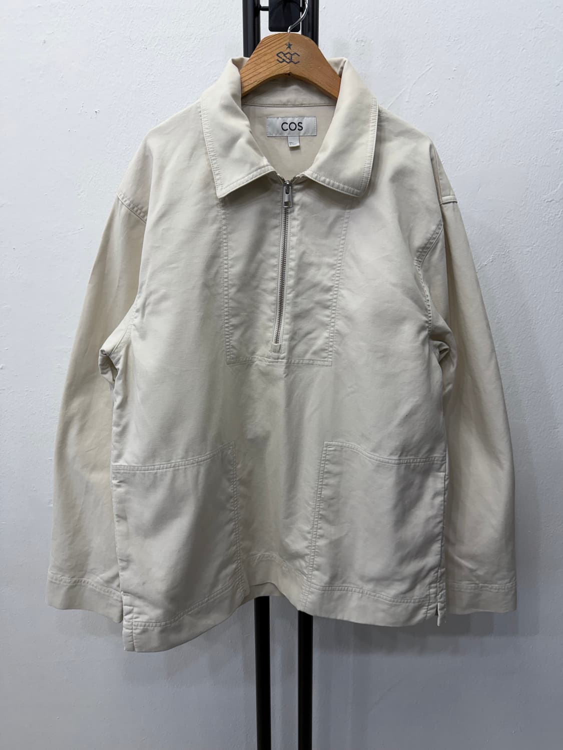 정품) COS 코스 남성 오버핏 하프집업 자켓 S  상품이미지1