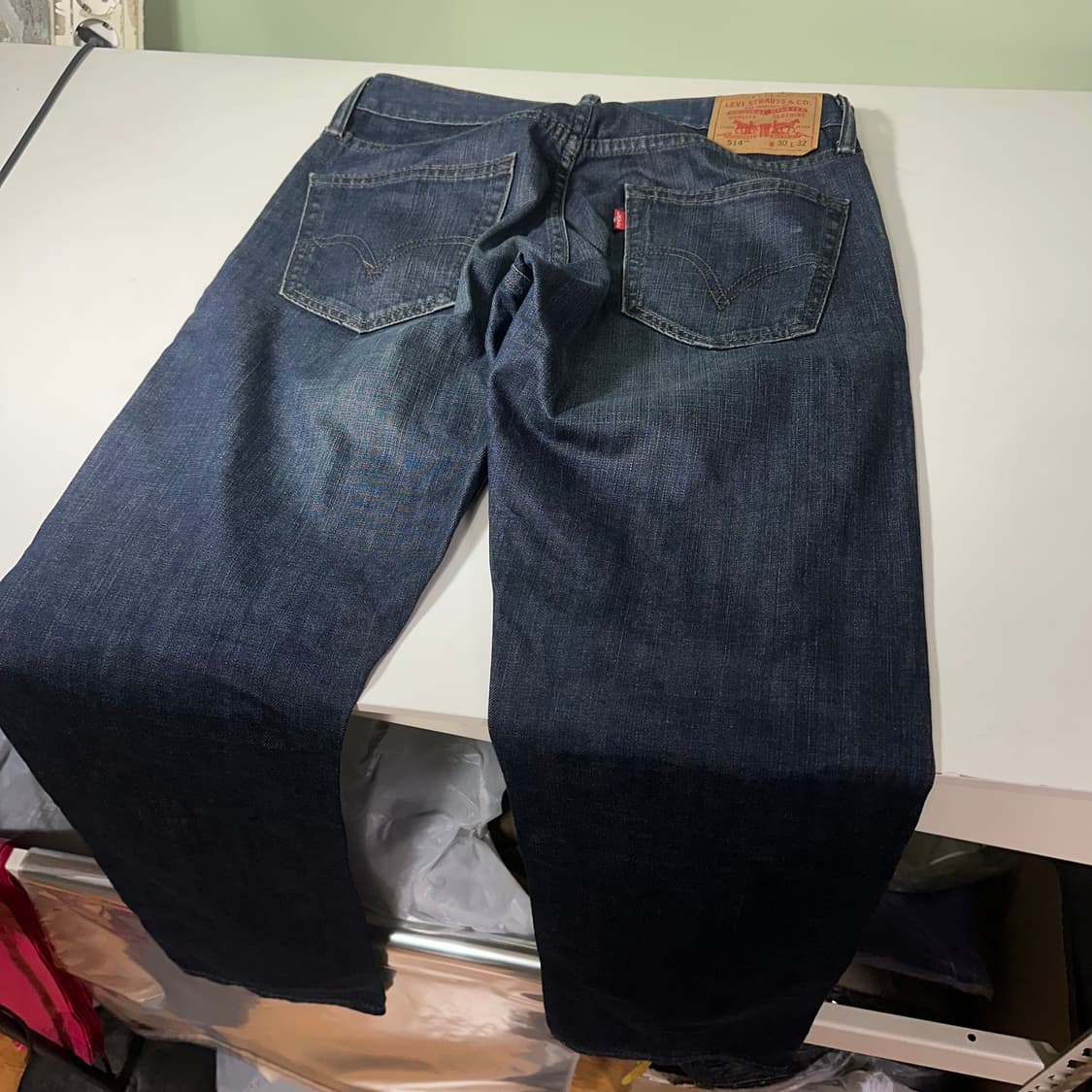S-M 리바이스514 USA 진청워시드 슬림스트레이트핏 데님팬츠 청바지 상품이미지6