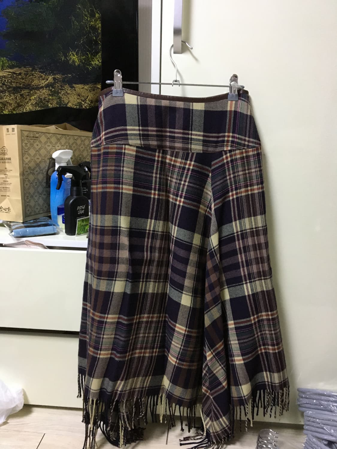 체크 언발 스커트 상품이미지2