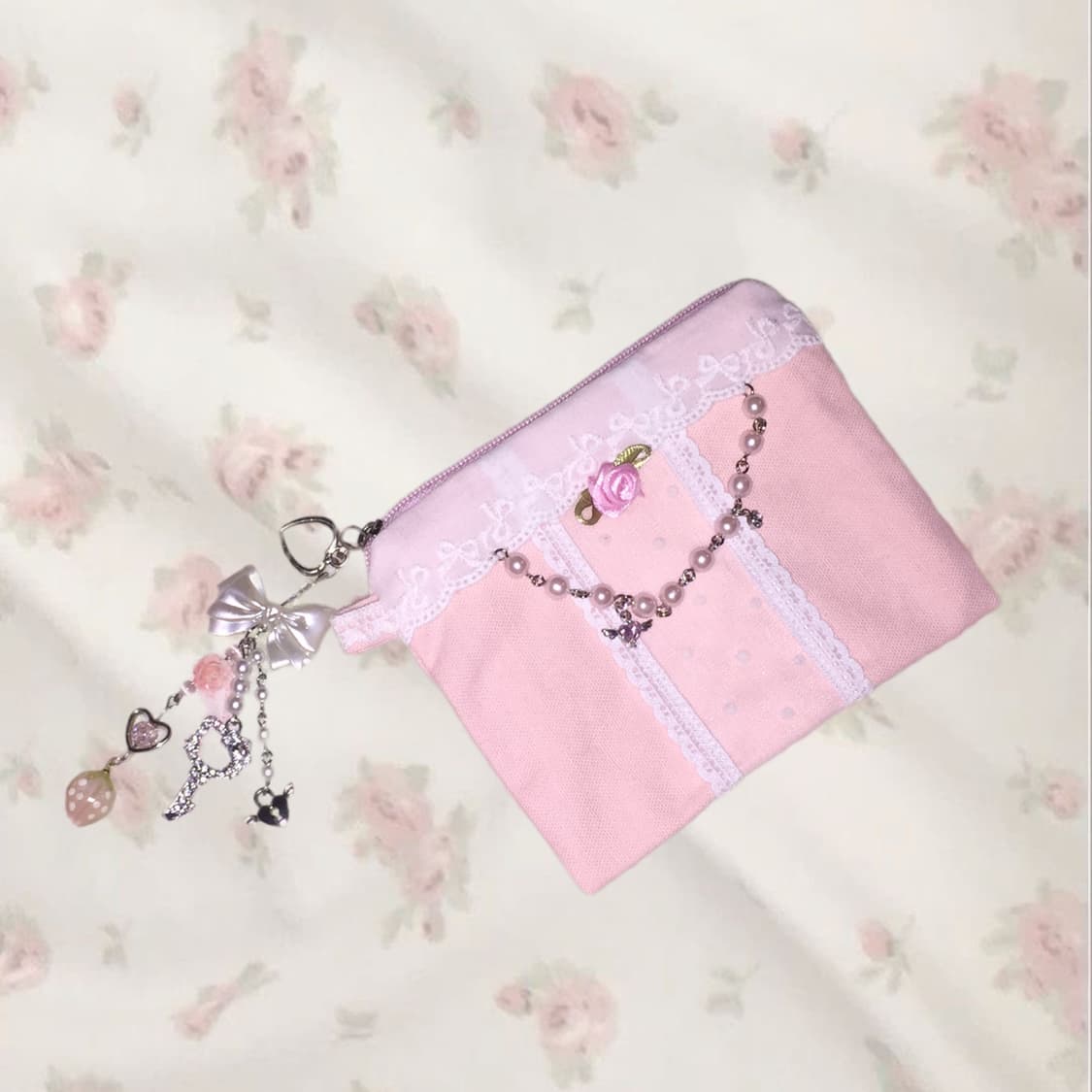핸드메이드 핑크 키링파우치 상품이미지1