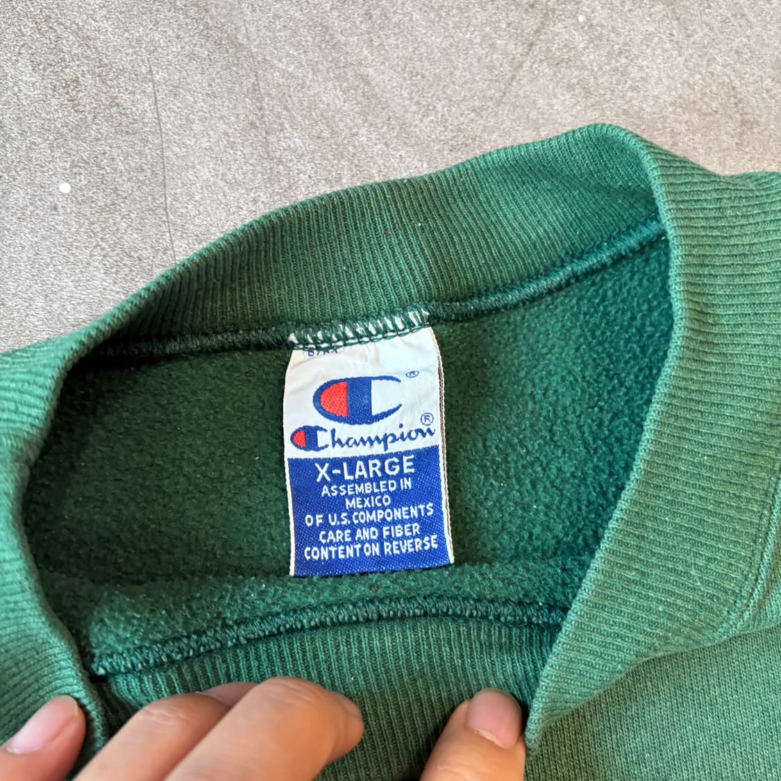 90s 90년대 생산 챔피온 그린 스웻 셔츠 상품이미지7