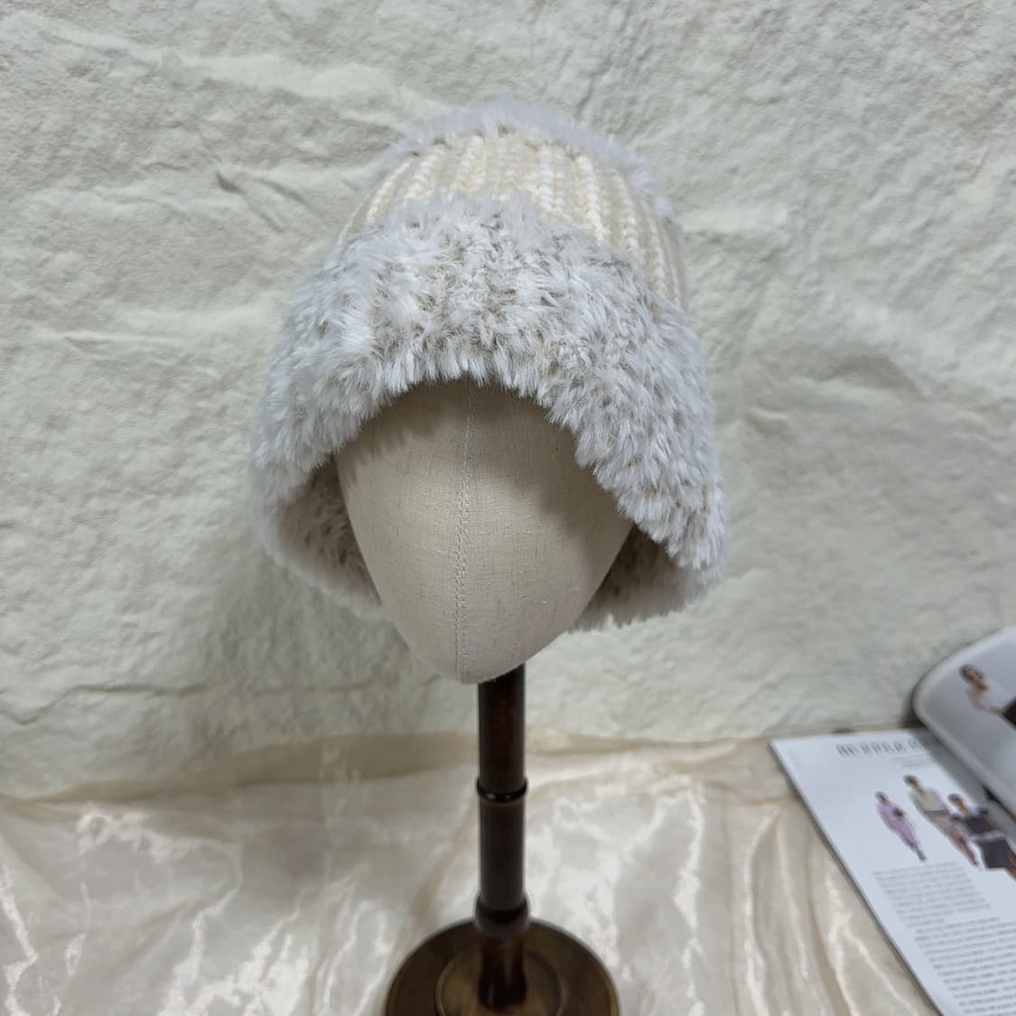 빈티지 울니트 퍼 모자 버킷햇 상품이미지1