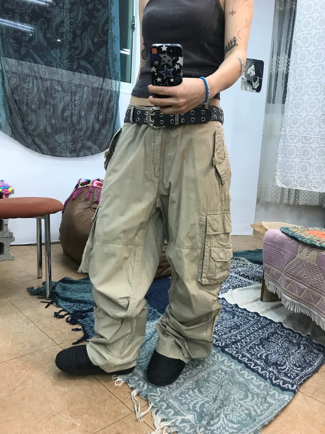 빈티지 지퍼 디테일 카고팬츠 상품이미지1