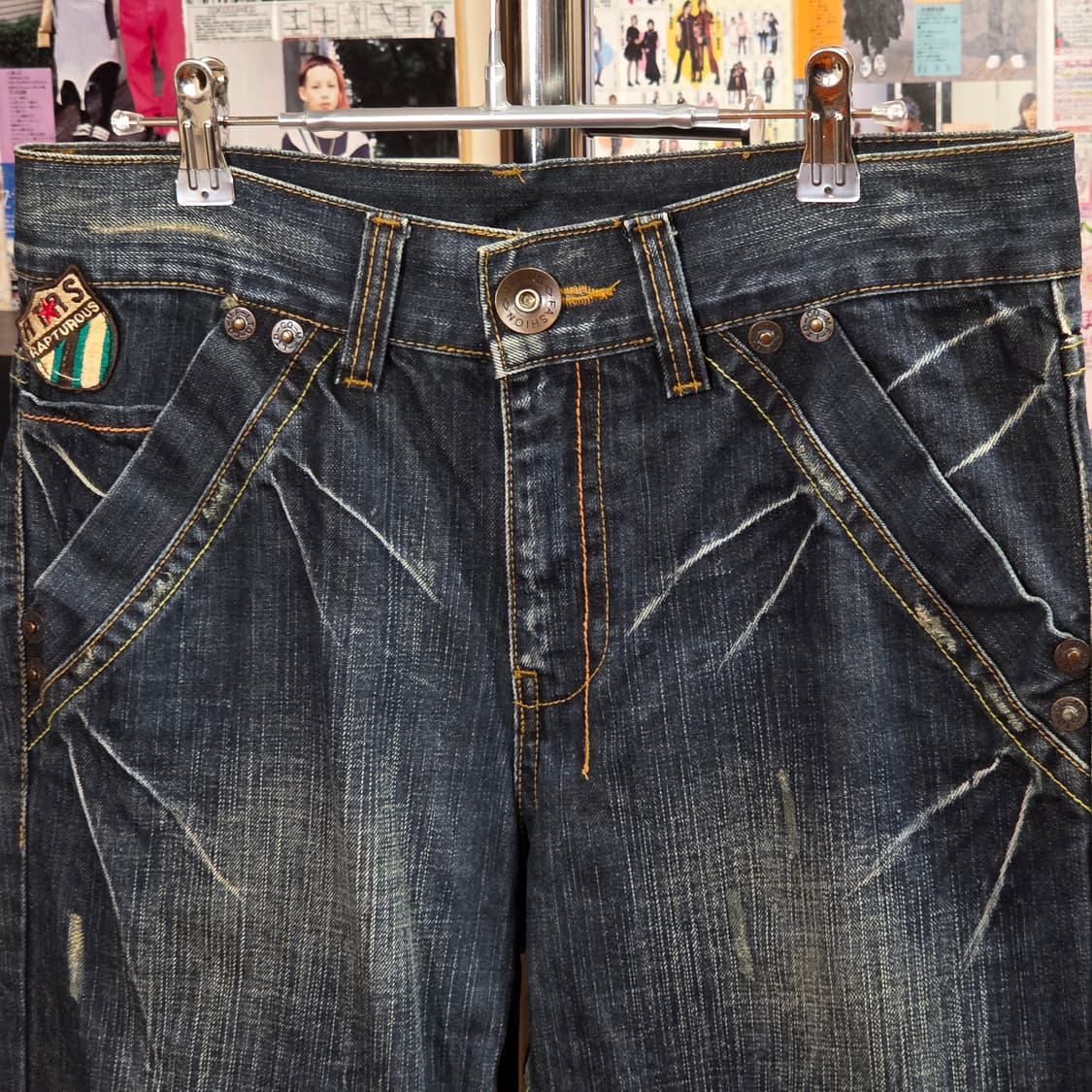 빈티지 워싱 패치 디테일 데님 팬츠 상품이미지6