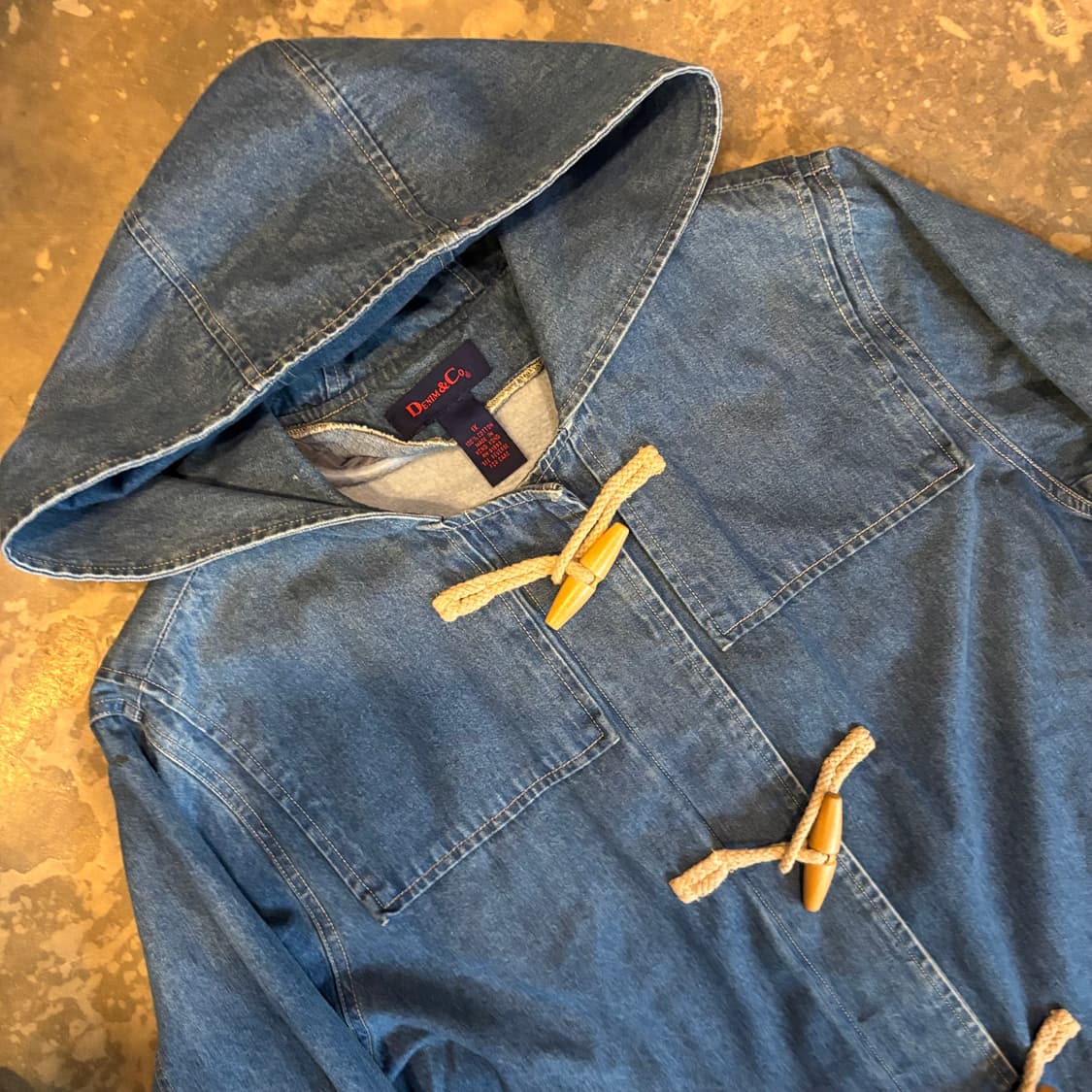 빈티지 데님앤 코 데님 더플 코트 상품이미지4