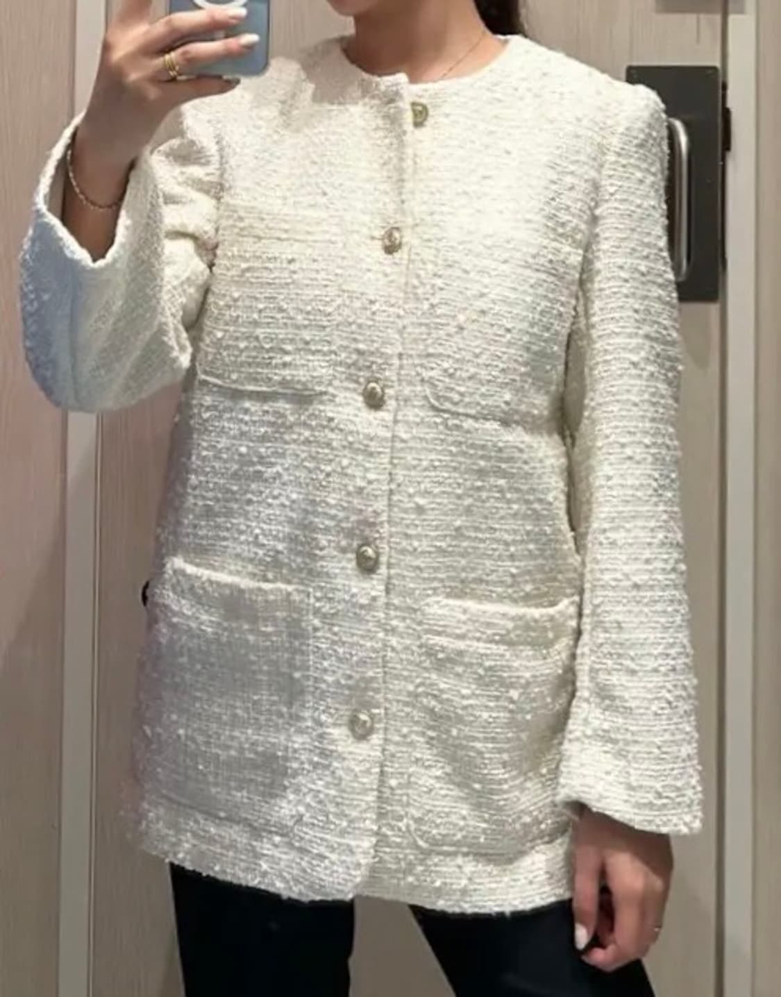 H&M 트위드자켓 부클 블레이저 오버핏 XL 미착용 상품이미지7