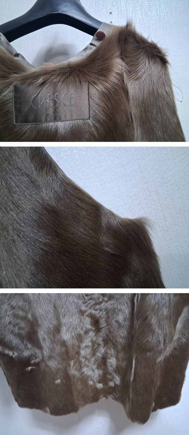 일본빈티지 CRESCE 밍크트리밍 양털내피 실크롱코트 통77까지 일본산 상품이미지9