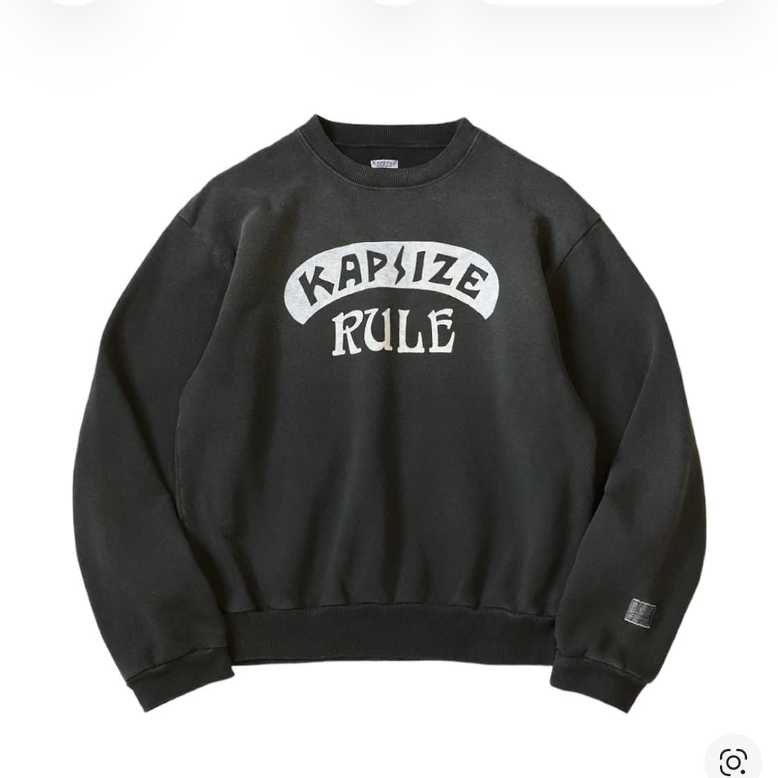캐피탈 캡사이즈 룰 Pt 플리스 크루 스웨트셔츠 블랙 상품이미지1