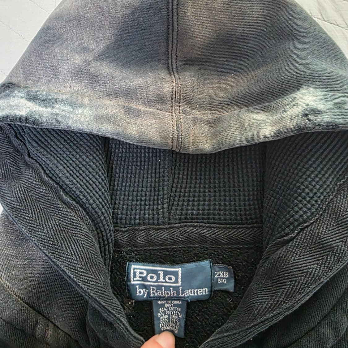 [2XB] 00s 빈티지 올드 폴로 랄프로렌 후드 써멀 트래쉬드 후드집업 상품이미지5