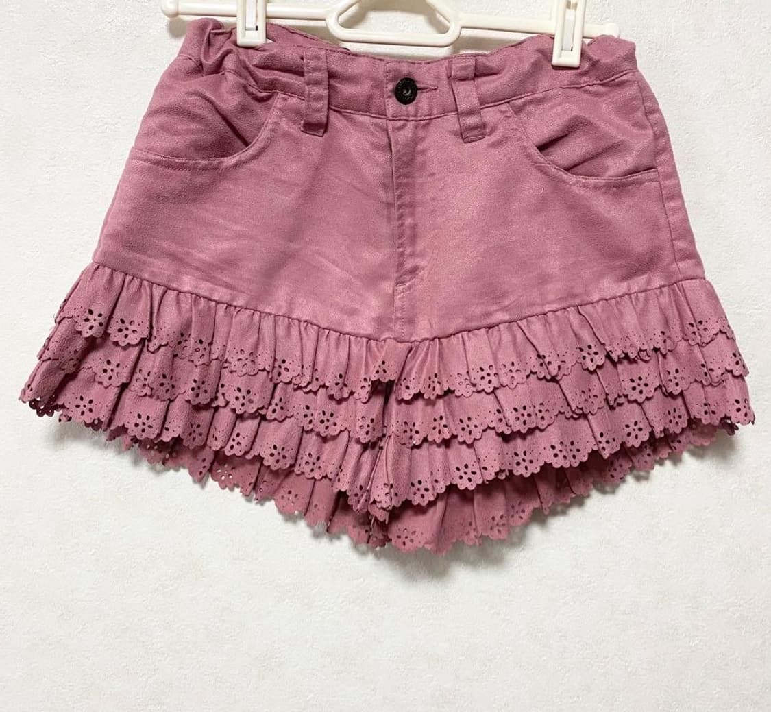 Lindsay 프릴 레이스 팬츠 바지 150 갸루 엑시즈팜깔 큐롯 상품이미지1