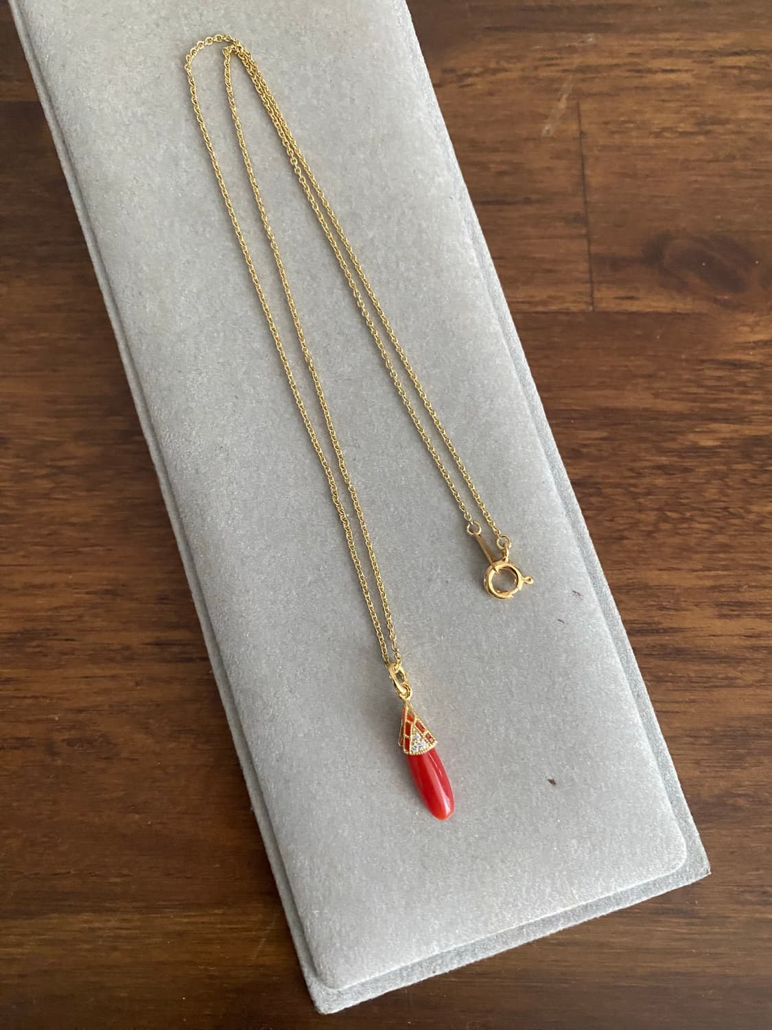 천연 산호 펜던트 실버 목걸이(925) 상품이미지2