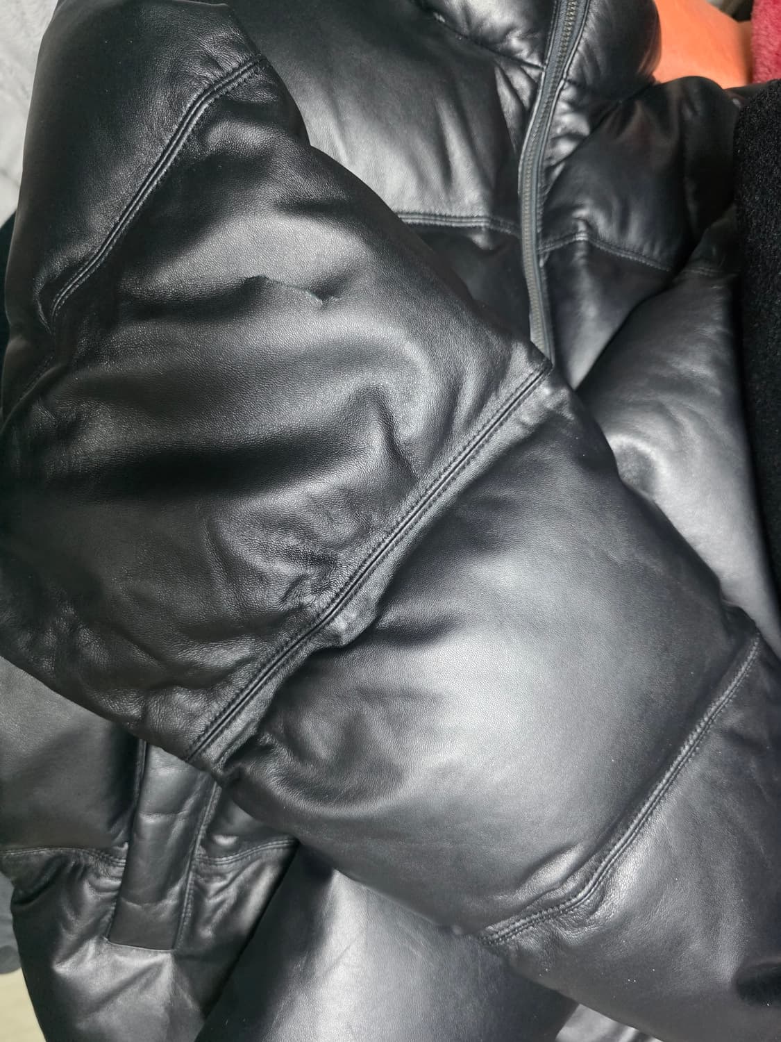 무신사스탠다드 램스킨 푸퍼 패딩 다운 xl 상품이미지5