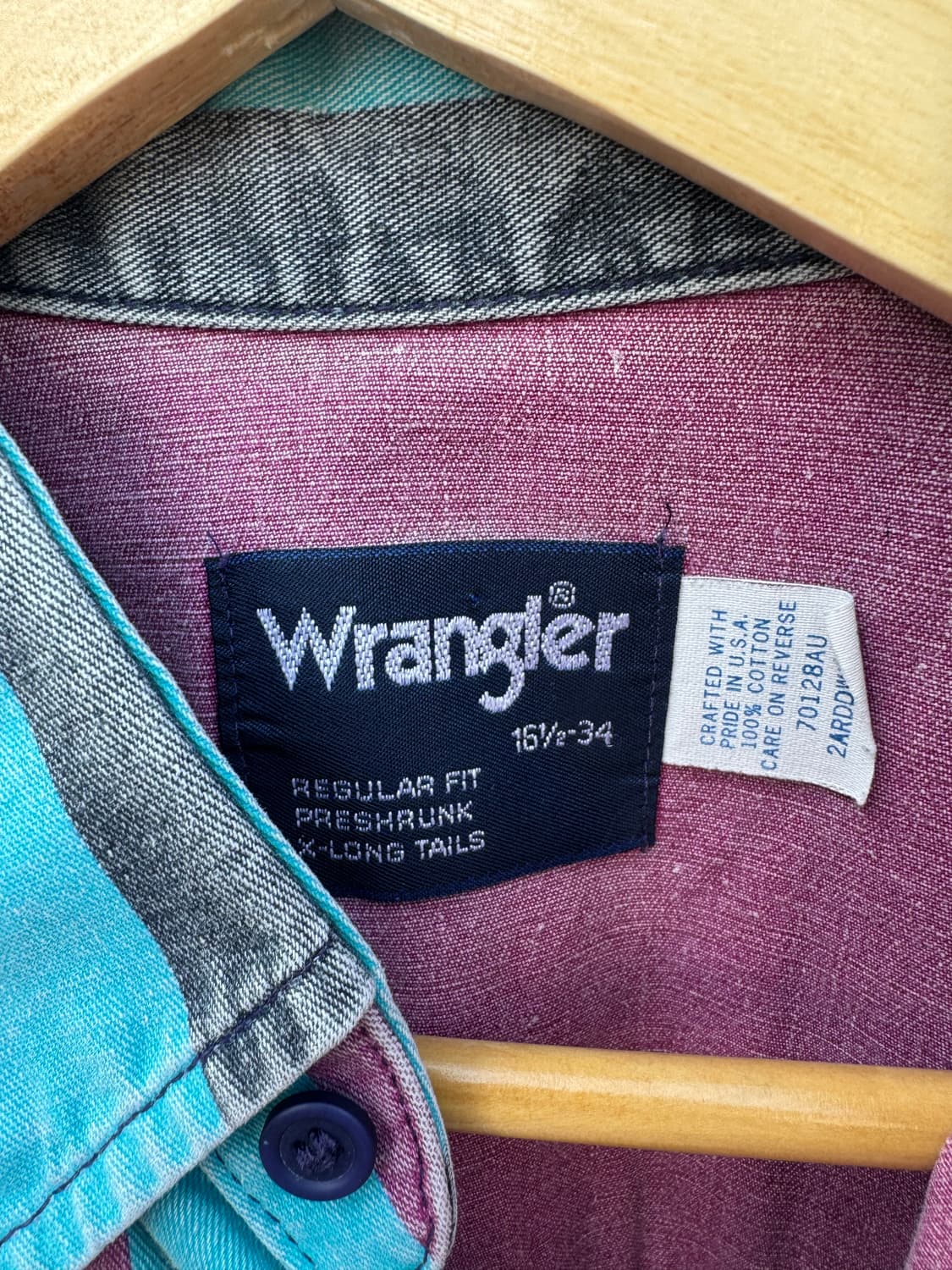 90s 랭글러 빈티지 브러쉬포퍼 페이딩 스트라이프 웨스턴 셔츠 상품이미지6