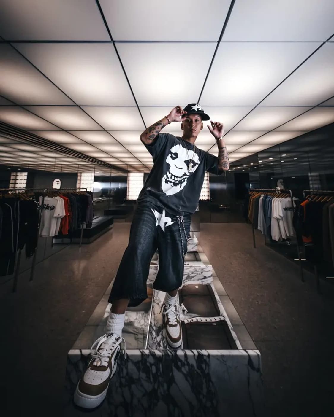 [xl]세인트미카엘 x 베이프 미스치프 오마주 반팔 티셔츠 새상품bape 상품이미지3