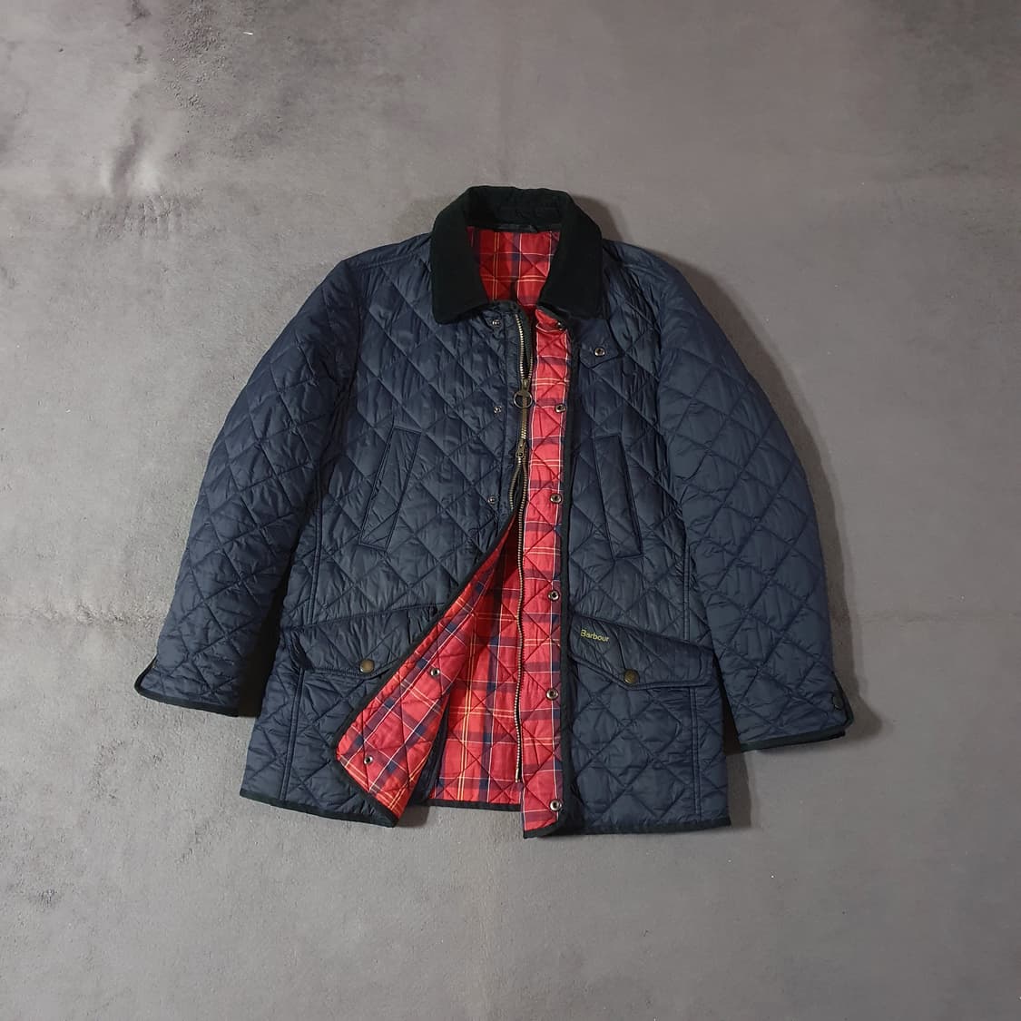 바버 퀼팅 자켓 M 네이비 상품이미지2