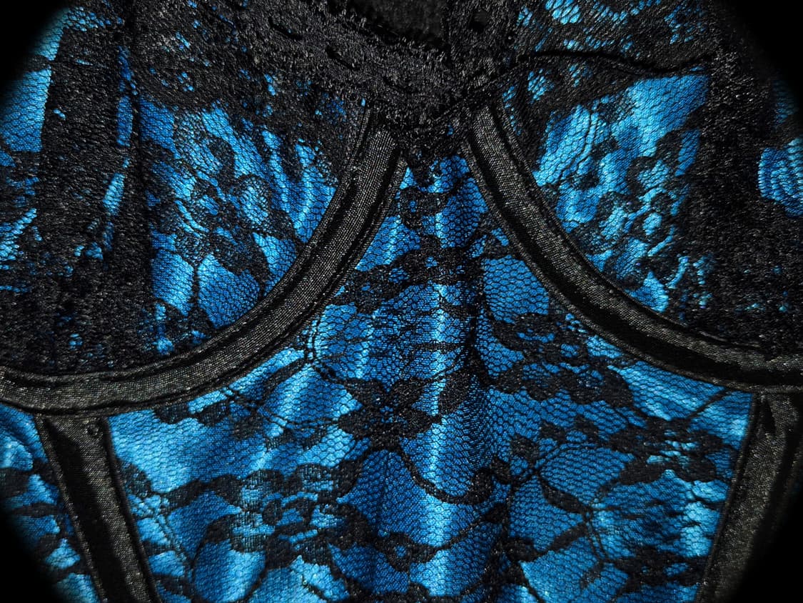Vintage Sapphire Blue lace Corset slip 상품이미지3