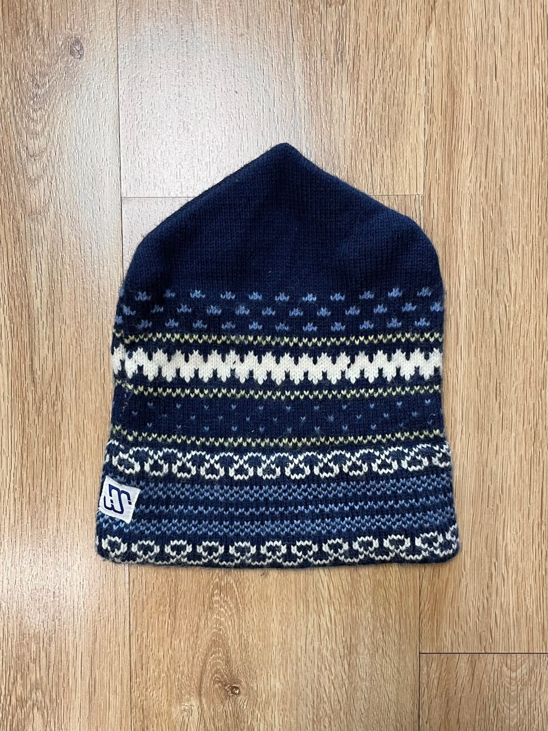 택포) 90s Made Canada 빈티지 패턴 울 니트 숏 비니 모자 상품이미지1