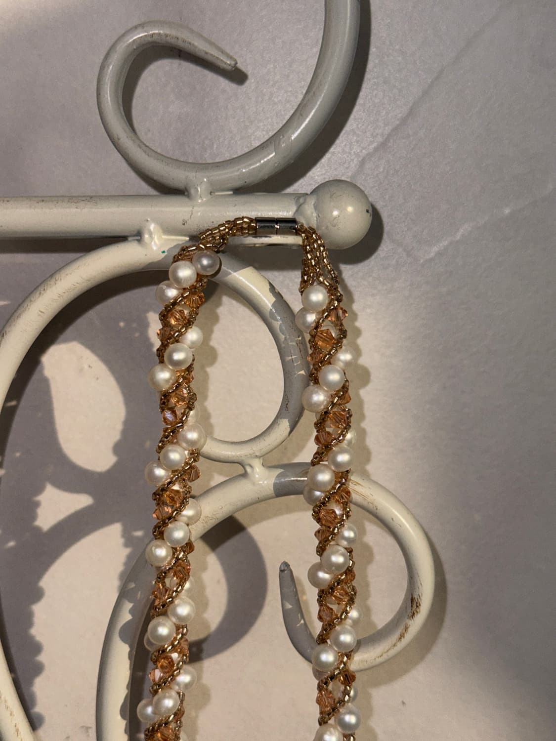 Coral pearl beads twist choker 상품이미지6